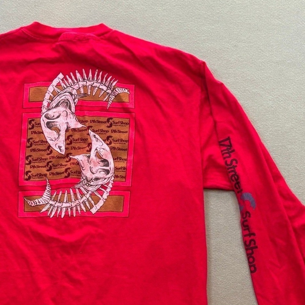 VTG Single Stitch 17th Street Surf Shop VA Beach Long Sleeve T-Shirt Men XL Surf